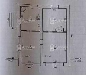 Дом 66м², 1-этажный, участок 2 сот.