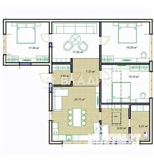 Дом 190м², 1-этажный, участок 6 сот.
