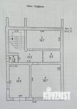 Коттедж 289м², 3-этажный, участок 6 сот.  