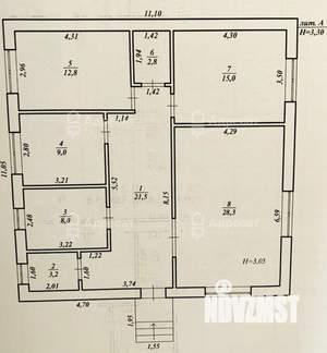 Дом 105м&sup2;, 1-этажный, участок 3 сот.  