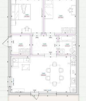 Дом 62м², 1-этажный, участок 4 сот.  