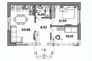 Дом 60м², 1-этажный, участок 6 сот.  
