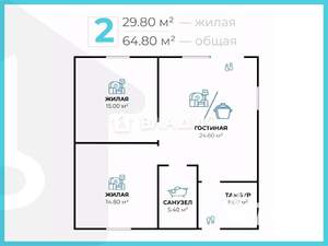 Дом 81м², 1-этажный, участок 5 сот.  