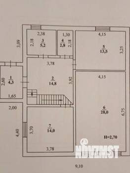 Коттедж 130м², 2-этажный, участок 4 сот.  
