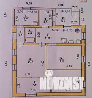 Дом 76м², 1-этажный, участок 3 сот.  