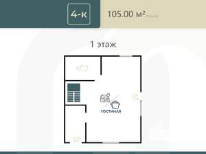 Дом 105м², 2-этажный, участок 6 сот.  