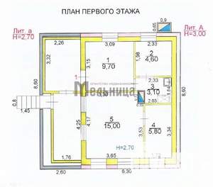 Дом 89м², 1-этажный, участок 3 сот.  