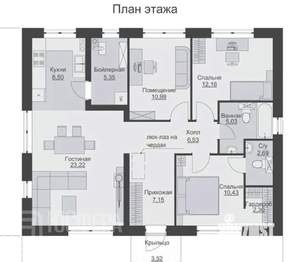 Дом 105м&sup2;, 2-этажный, участок 5 сот.  