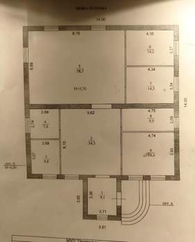 Дом 176м², 1-этажный, участок 9 сот.  