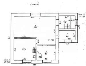 Дом 106м², 2-этажный, участок 8 сот.  
