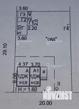 Дом 42м², 1-этажный, участок 7 сот.  
