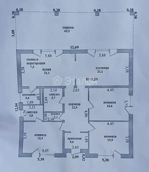 Дом 150м², 1-этажный, участок 6 сот.  