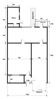 Дом 57м², 1-этажный, участок 4 сот.  