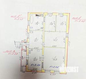 Дом 58м², 1-этажный, участок 3 сот.  