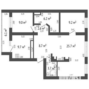 4-к квартира, на длительный срок, 76м2, 8/9 этаж