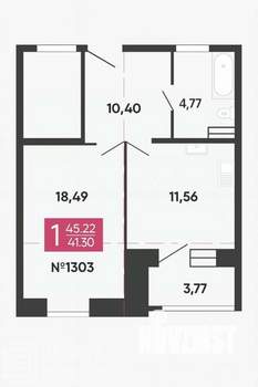 1-к квартира, на длительный срок, 44м2, 16/19 этаж