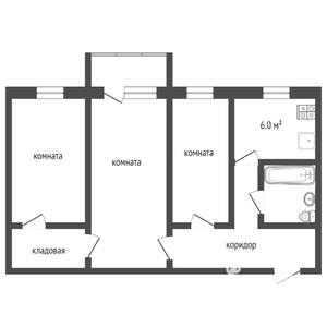 3-к квартира, на длительный срок, 56м2, 8/9 этаж
