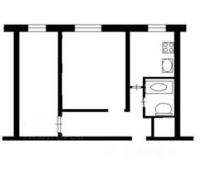 2-к квартира, на длительный срок, 41м2, 5/5 этаж