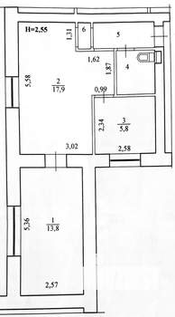 2-к квартира, на длительный срок, 44м2, 3/5 этаж