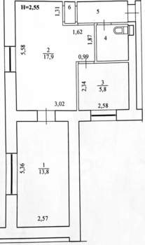 2-к квартира, на длительный срок, 44м2, 3/5 этаж