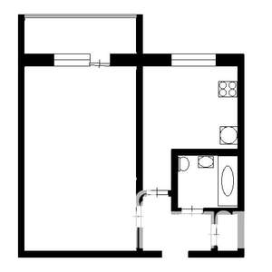 1-к квартира, на длительный срок, 30м2, 2/4 этаж