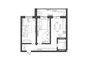 2-к квартира, строящийся дом, 59м2, 2/8 этаж