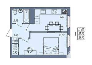 1-к квартира, вторичка, 31м2, 3/10 этаж