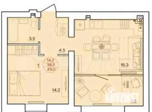 2-к квартира, вторичка, 48м2, 6/7 этаж