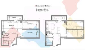 3-к квартира, вторичка, 63м2, 4/24 этаж