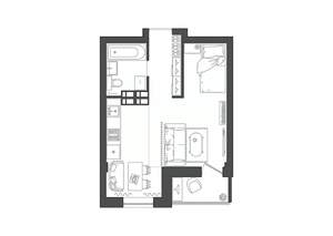 1-к квартира, строящийся дом, 31м2, 14/19 этаж