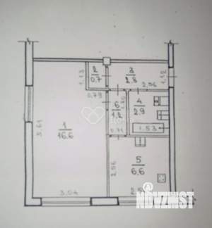 1-к квартира, вторичка, 31м2, 1/4 этаж