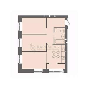 3-к квартира, строящийся дом, 63м2, 5/9 этаж