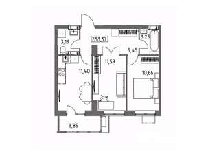 2-к квартира, вторичка, 53м2, 11/19 этаж