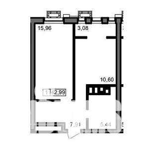 1-к квартира, вторичка, 43м2, 13/23 этаж