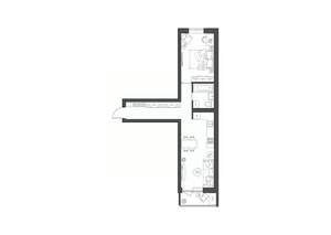 1-к квартира, строящийся дом, 46м2, 6/9 этаж