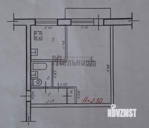 1-к квартира, вторичка, 33м2, 3/5 этаж