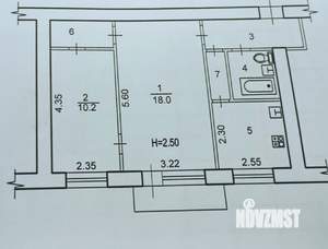 2-к квартира, вторичка, 47м2, 5/5 этаж