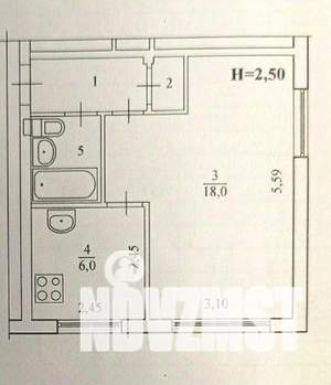 1-к квартира, вторичка, 31м2, 1/5 этаж