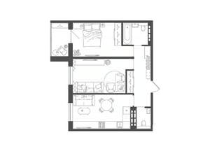 2-к квартира, строящийся дом, 56м2, 2/10 этаж