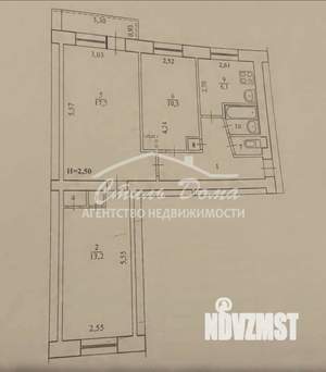 3-к квартира, вторичка, 59м2, 5/5 этаж