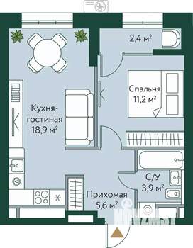 1-к квартира, вторичка, 42м2, 5/24 этаж