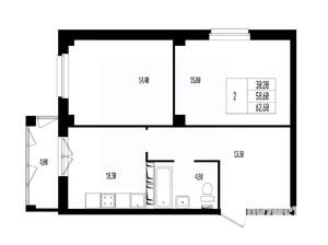 Студия квартира, вторичка, 63м2, 4/17 этаж
