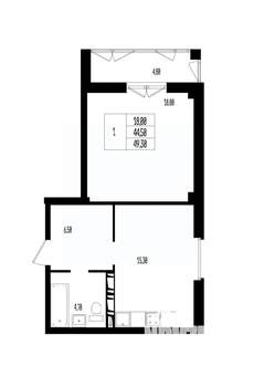Студия квартира, вторичка, 49м2, 3/17 этаж