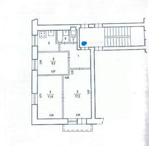 3-к квартира, вторичка, 51м2, 4/5 этаж