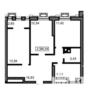 2-к квартира, вторичка, 67м2, 2/23 этаж
