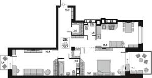 2-к квартира, вторичка, 71м2, 4/7 этаж