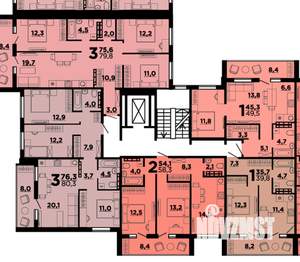 3-к квартира, строящийся дом, 80м2, 3/10 этаж
