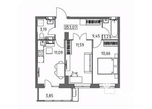 2-к квартира, вторичка, 53м2, 18/19 этаж