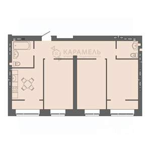 3-к квартира, строящийся дом, 83м2, 9/9 этаж