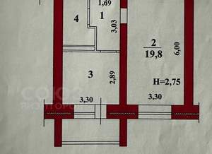 1-к квартира, вторичка, 39м2, 1/7 этаж